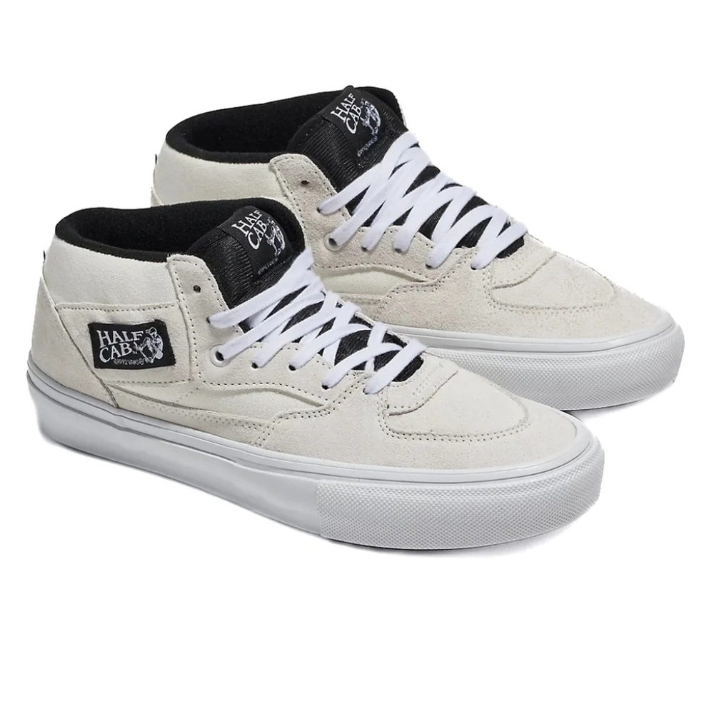 Vans Skate Half Cab Men Size 8.5 White And Black Canvas And Suede 102025